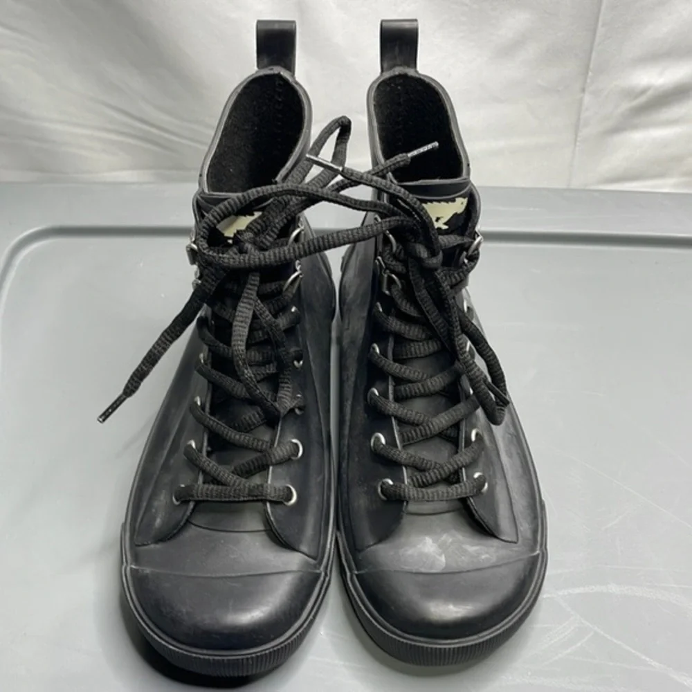 Rocket Dog lace up rubber rain boots: